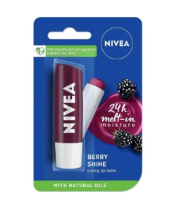 Nivea Lip Balm, Fruity Berry Shine, 4.8G,Purple